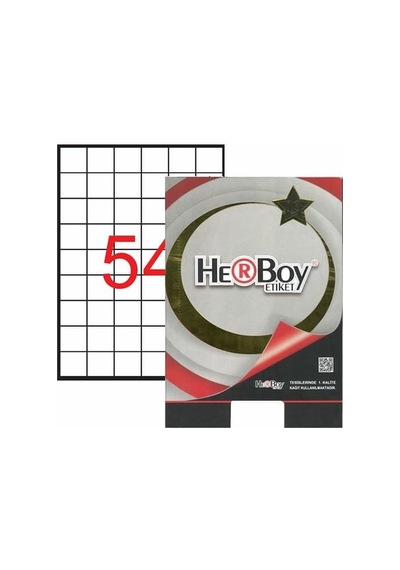 Herboy Hb-1054 35mmx33,16mm Beyaz Lazer Etiket 10