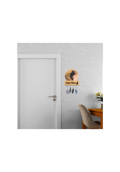 Led Işıklı Pleksi Dolunay Kişiselleştirilebilir Dekoratif Biblo Space Astronot Anahtar Askılığı Sarı - 737200937 Sarı