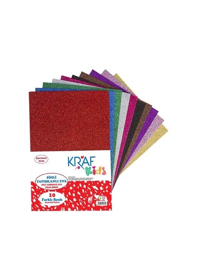 Kraf Kids Simli Karton A4 Karışık 10'Lu Kk125