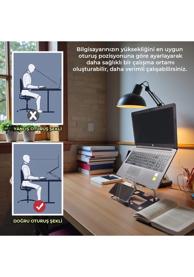 Upway Comfort Style 2 İn 1 Laptop Bilgisayar/tablet Ve Telefon Standı - Sağlam Ve Ergonomik