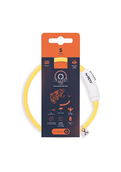 M-pets Flash Led Boyun Tasma Orange M