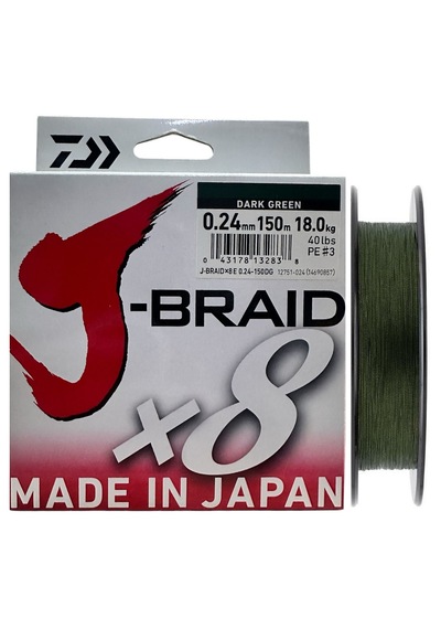 Daiwa J-braid 8x Dark Green 150 Mt 0.24 Mm İp Misina