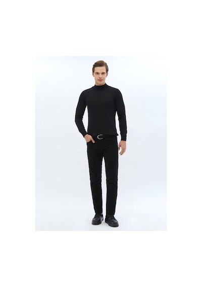 Kip Siyah Dokuma Slim Fit Kadife Casual Pamuk Karışımlı Pantolon 687357 Siyah