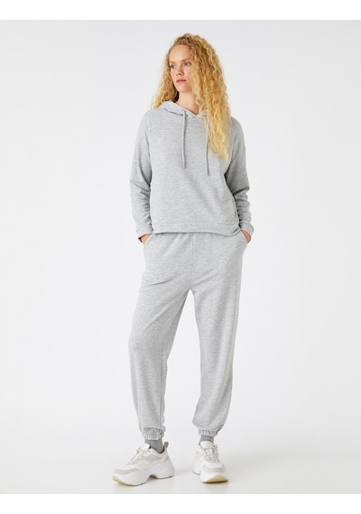 Koton Jogger Kalın Dokulu Eşofman Altı Beli Bağlamalı Gri 3wak30084ek 3WAK30084EK027 Gri