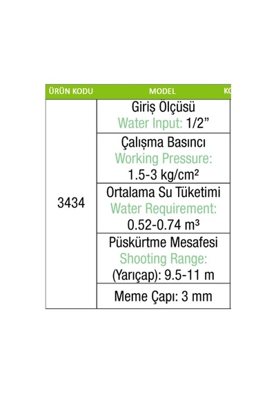Metsan 3434 Ts 80b2 Açılı Plastik Sprink 1/2"
