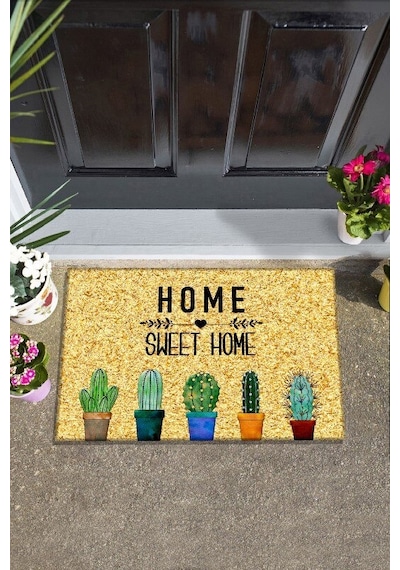 Pvc Colorful Cacti Özel Tasarım Iç Ve Dış Kapı Önü Paspası