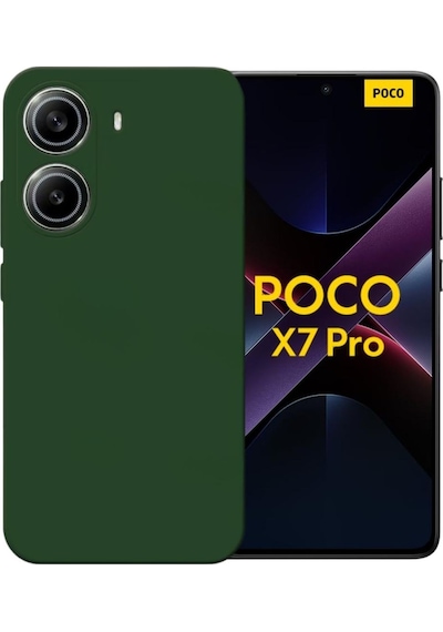 Poco X7 Pro Iron Man Edition Uyumlu Silikon Kılıf - Kamera Korumalı Esnek Kapak - Yeşil Yeşil