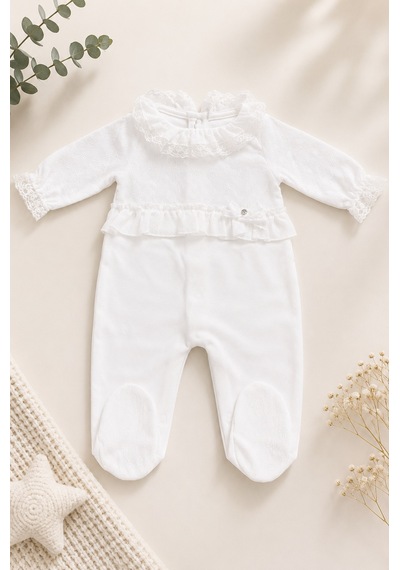 Babyhola Dantel Detaylı %100 Pamuk Yenidoğan Kız Bebek Kutulu Hastane Çıkışı Set Hediyelik 15261 Ekru