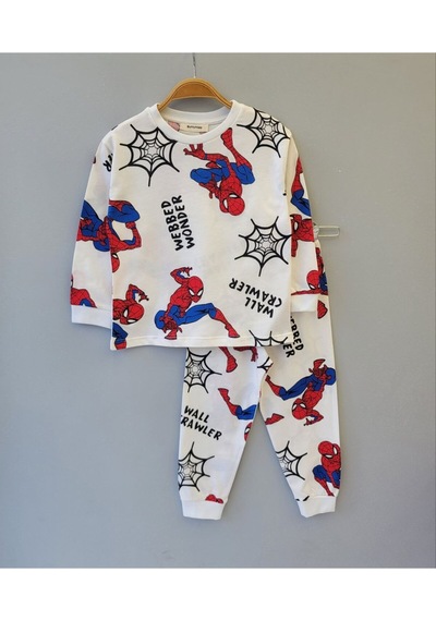Bunny Hopp Desenli Erkek Çocuk Pijama Takımı %100 Pamuk Mevsimlik Bisiklet Yaka Manşetli BEYAZ Bunny Hopp Desenli Erkek Çocuk Pijama Takımı %100 Pamuk Mevsimlik Bisiklet Yaka Manşetli BEYAZ