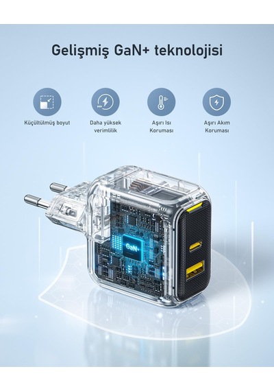 Magcube 67w 2 Portlu Şarj Adaptörü, 140w 1m Pd 3.1 480mbps Süper Hızlı Şarj/data Kablosu Seti