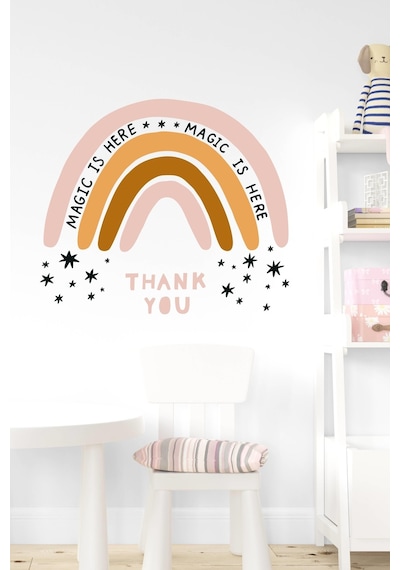 MSticker Thank You Gökkuşağı Çocuk Bebek Odası Duvar Sticker Seti