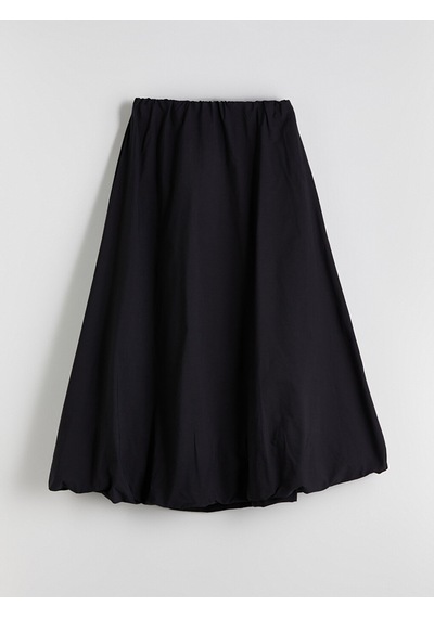 Lcwaıkıkı Classic Siyah Beli Lastikli Poplin Balon Etek