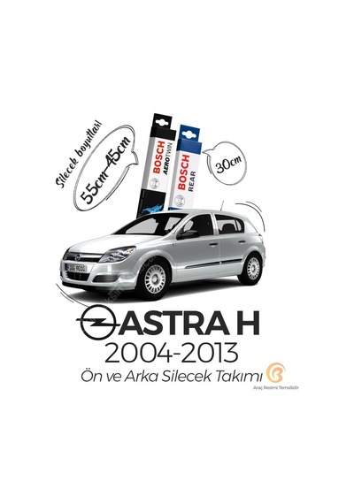 Bosch Aerotwin Opel Astra H 2004 - 2013 Ön ve Arka Silecek Seti