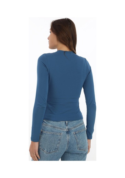 Likralı Pamuk Tişört-slim Fit -indigo Indigo
