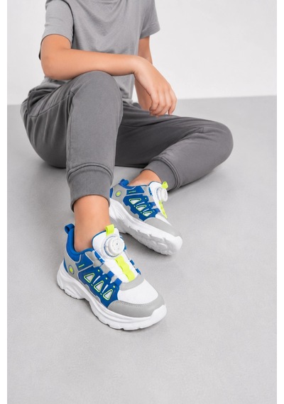Ht Hotin Ignis Çocuk Spor Ayakkabı Mekanizmalı Bağcıksız Rahat Günlük Sneaker Beyaz-sax