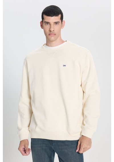 Wrangler Erkek Regular Fit Normal Kesim Pamuk Bisiklet Yaka Şardonlu Sweatshirt - L81ıry Beyaz