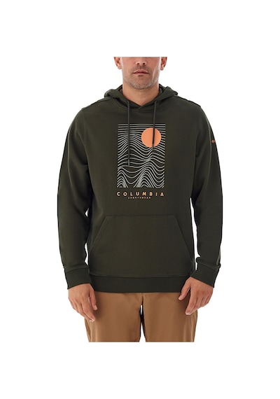 Columbia Csc Linear Drifts Erkek Kapüşonlu Sweatshirt-7524 Koyu Yeşil