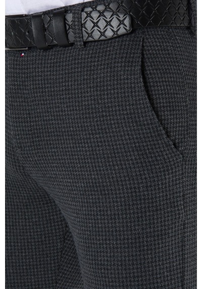 Terapi Men Erkek Slim Fit Nokta Dokulu Italyan Kesim Keten Pantolon 21k-2200420-5 Füme Füme
