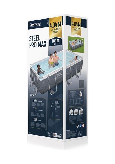 Bestway 56721 Power Steel Prefabrik Yerüstü Havuz 4,04 M X 2,01 M X 1,00 M