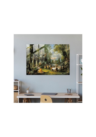 Rokoko Tarzı Boyamalı Cam Duvar Tablosu - Modern Sanat İle Dekoratif Duvar Süslemesi Ro5169955