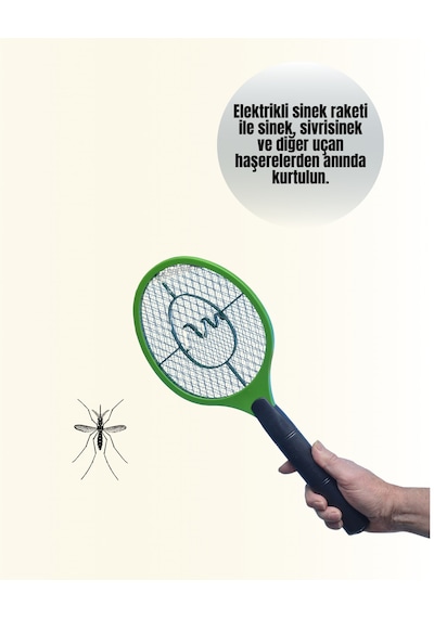 Çocuk - 698 - Ve Evcil Hayvan Dostu Elektrikli Sinek Raketi - Muratech - Güvenli Kullanım