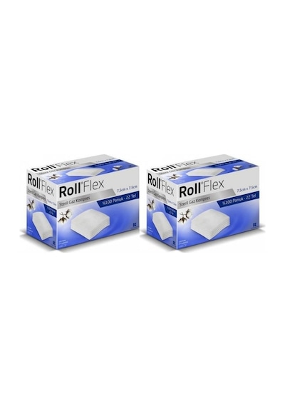 Roll Flex Steril Gaz Kompres 7.5 CM x 7.5 CM 2 x 100 Adet
