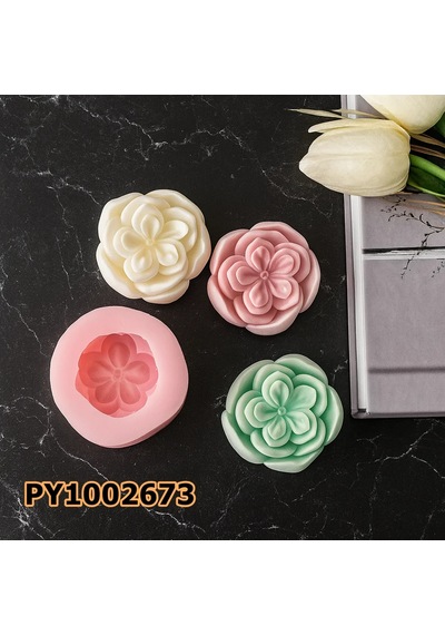 Py1002673 - Silikon Kalıp Mum Kalıbı Çiçek Mum