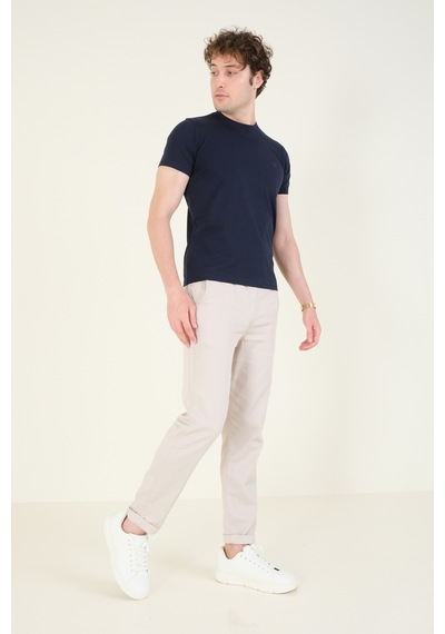 Giyim Dünyası Erkek Sıfır Yaka Basic T-shirt Lacivert 001