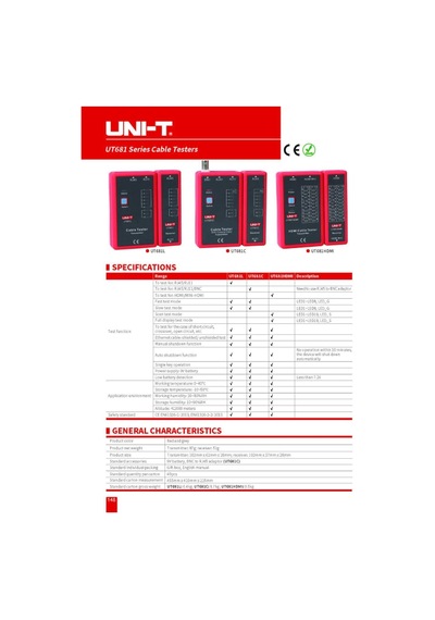 Unı-t - Ut681l Kablo Bağlantı Test Cihazı