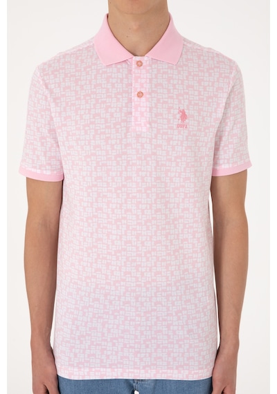 U.S. Polo Assn. Erkek Regular Fit Polo Yaka Açık Pembe Tişört 50306837-VR078