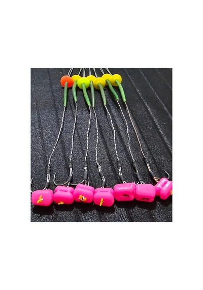 Yemleme Botu 12 Çift Mısır Pembe Rig Ve Boli Yüzen Model 12 Takım 2.3 No İnne İnnesi Büyük Boy