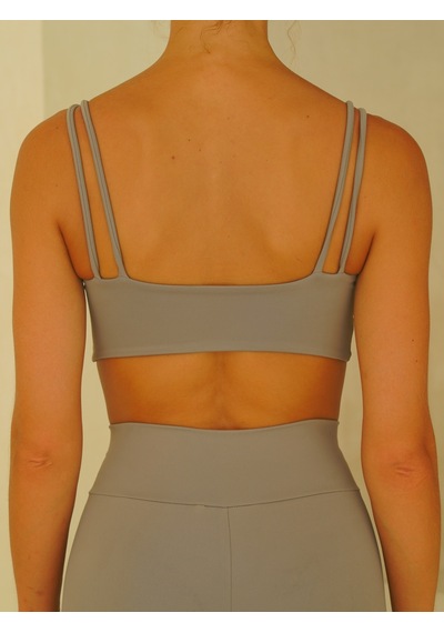 Mai Studios Co. Paria Çapraz Detay Spor Gri Crop Gri