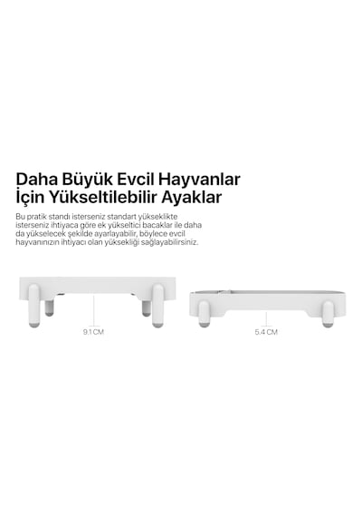 Mama Standı | Çok Fonksiyonlu, Ayarlanabilir, Kedi ve Köpek Uyumlu, Mama Kabı Standı (X8788)