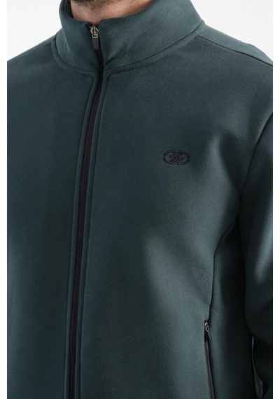 Shooter Sportswear Shooter Deluxe Kışlık Erkek Eşofman Takımı Dikiş Detaylı Regular Kalıp Koyu Yeşil
