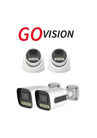 Go Vision 4 Adet Ip Güvenlik Kamerası - 5mp Dış Mekan Kamera, 3.6mm Lens, Poe, Warm Led Gece Görüşlü