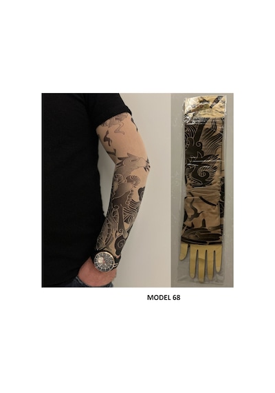 Giyilebilir Dövme 3 Çift 6 Adet Kol Çorap Dövmesi Sleeve Tattoo Set22