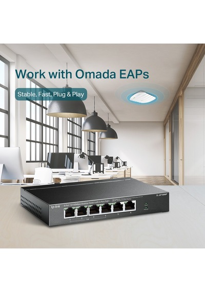 Tp-lınk Tl-sf1006p, 6 Port, Megabit, 4 Port Poe 67w, Yönetilemez, Metal Kasalı Switch