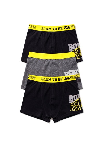 Öts Erkek Çocuk 3 Lü Pamuklu Boxer Baskılı Ekstra Konforlu Kalıp 7290-3 Renkli