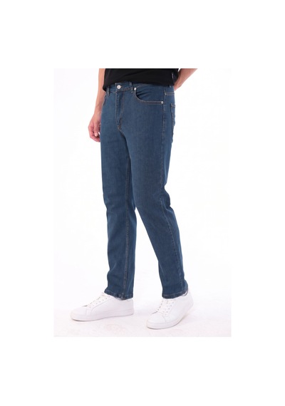 Blayn Jeans Erkek Tint Efekt Diz İzi Yapmayan Pamuklu Esnek Denim Jean Kot Pantolon Regular Kalıp Petrol Mavisi Açık