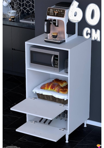Ecem Mikrodalga Fırın Tezgahı Ve Çift Kapaklı Mutfak Kiler Dolabı Beyaz Ekmeklik Standı 60x119x56 Cm Ecem Mikrodalga Fırın Tezgahı Ve Çift Kapaklı Mutfak Kiler Dolabı Beyaz Ekmeklik Standı 60x119x56 Cm