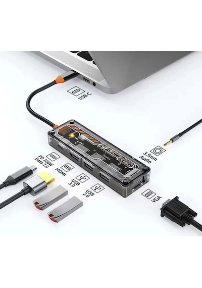 100w Usb Hdmı Vga Type-c Dönüştürücü Çevirici Adaptör Apple Uyumlu MacBook iPad Tablet Telefon Görüntü Aktarım