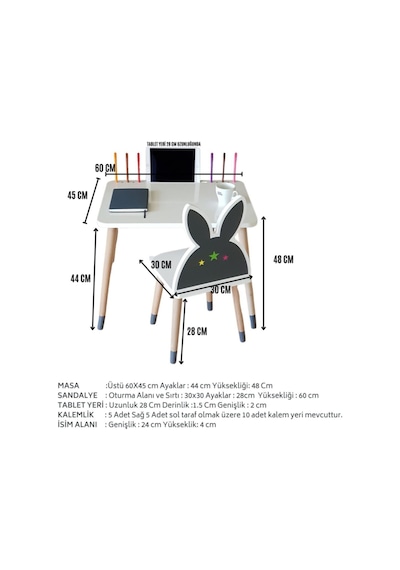 Liva Ahşap Çocuk Aktivite Masa Sandalye Takımı Tekli Kelebekli- Tablet, Kalemlik Yeri, Yaz Sil Özellikli Yüzey Beyaz Liva Ahşap Çocuk Aktivite Masa Sandalye Takımı Tekli Kelebekli- Tablet, Kalemlik Yeri, Yaz Sil Özellikli Yüzey Beyaz
