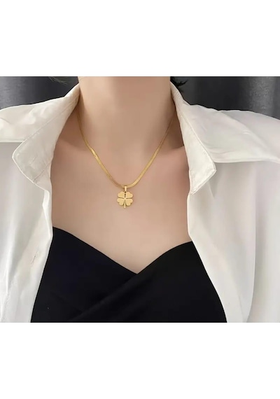 Yonca Gold Çelik Takı Seti 362 Gümüş - Rose Gold