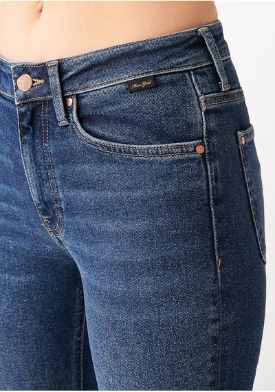 Marıa Dark Blue Gold Denim Mavi