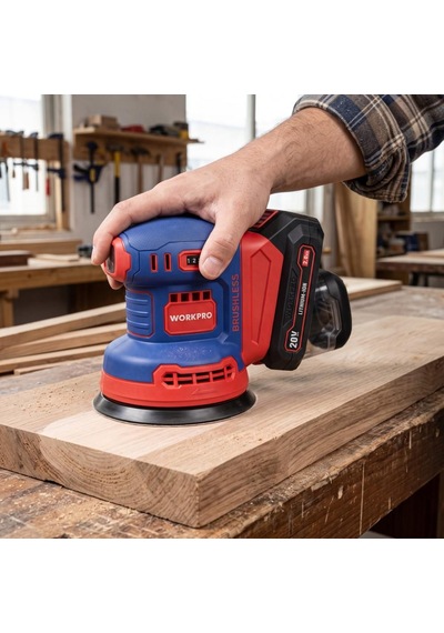 Workpro Wp392203 20volt 125mm Şarjlı Kömürsüz Devir Ayarlı Profesyonel Eksantrik Zımpara Aküsüz