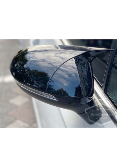 ŞüsCarOto Vw Passat B8 2015 Sonrası Batman Yarasa Ayna Kapağı Piano Black ABS Plastik (00)