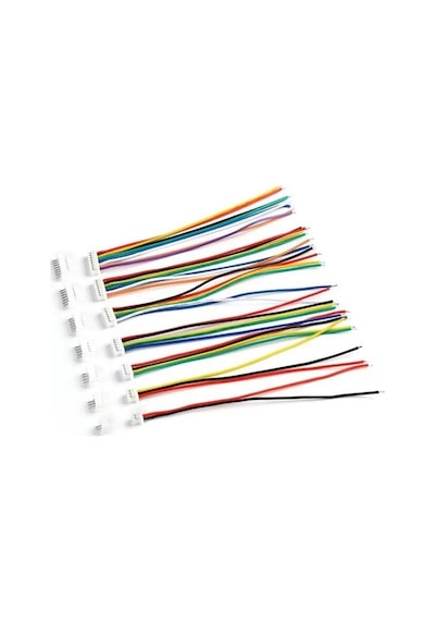 1,25mm JST 6 Pin Kablolu Konnektör Takım (180D Erkek)-20CM