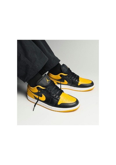 Nike Air Jordan 1 Low Yellow Ochre Spor Ayakkabı Siyah Siyah