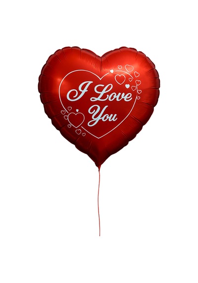 Folyo Kırmızı Kalp Balon I Love You Baskılı 50 Cm Helyum Gazı Uymumlu Sevgili Hediye Kırmızı
