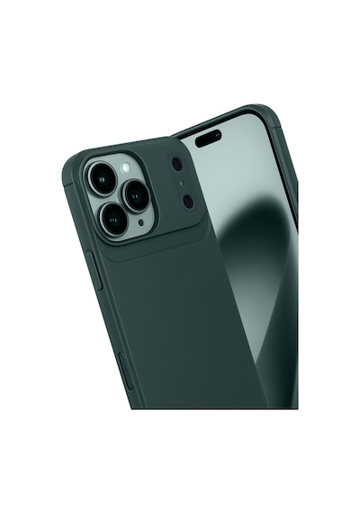 Apple Uyumlu iPhone 17 Pro Max Uyumlu Auto Focus Karbon Kapak - Koyu Yeşil